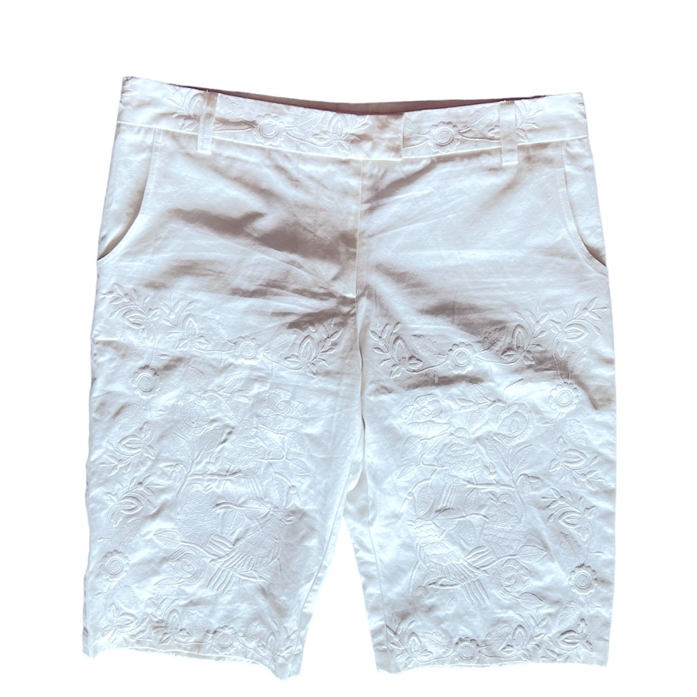 CAKE COUTURE 100% Cotton Bermuda Shorts Embroidered Shorts Women’s Size Medium